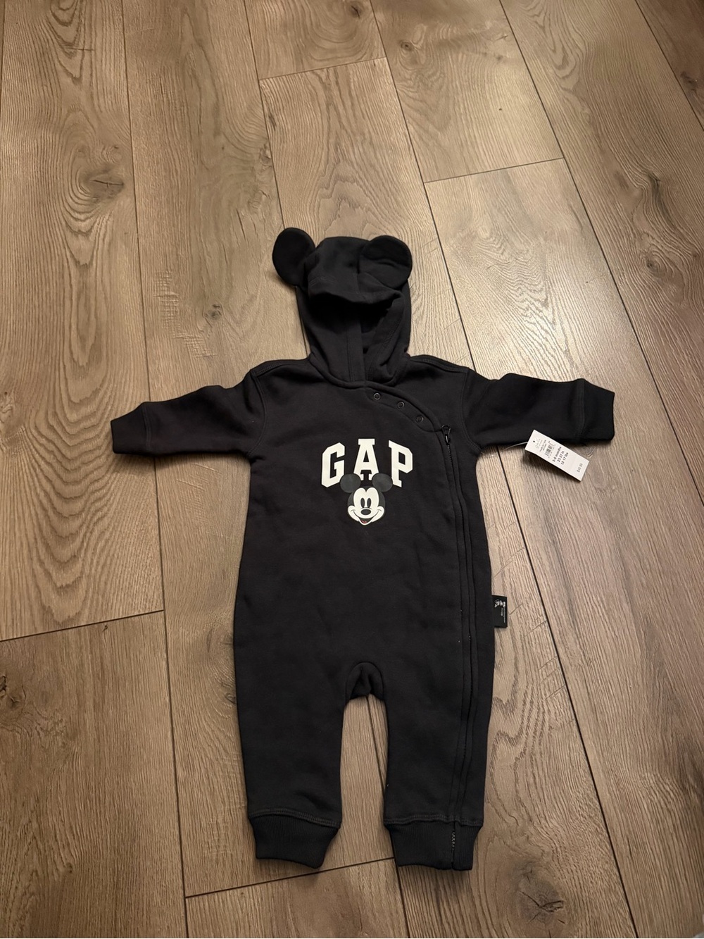 GAP Black Hooded Mickey One-Piece Footie
